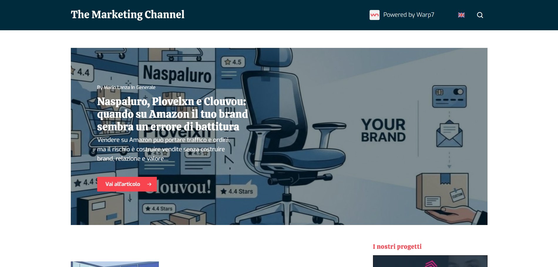 Schermata dell'intera pagina di warp7.it/themarketingchannel